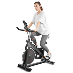 Naipo Exercise Bike Indoor Cycling Bike with 300 lb Big Seat Cushion for Home Cardio Leg Workout